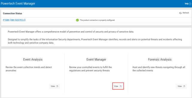 An image showing the Event Manager panel
